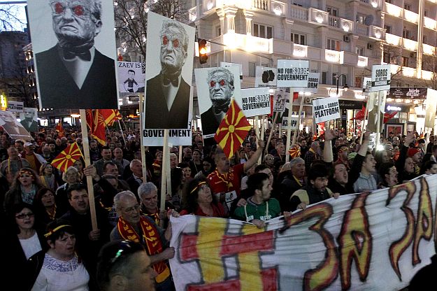 Tüntetés Szkopjében
