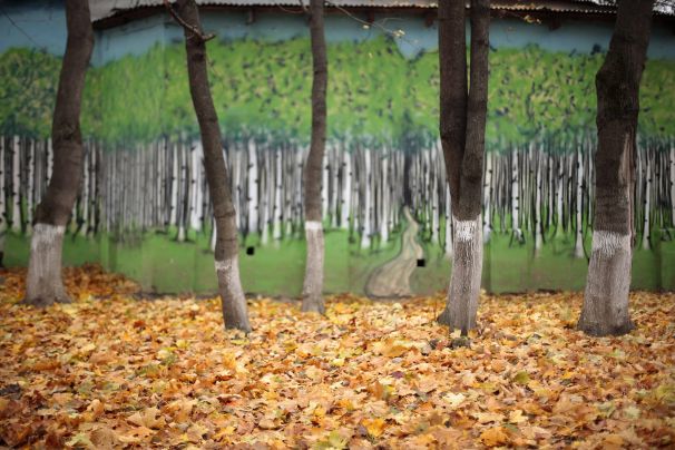 Festett fal a Moszkvához közeli Podolszk Talalihina Parkjában