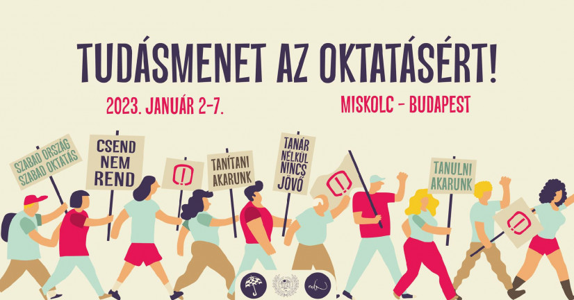 Nagyjából száz fővel elindult a tudásmenet az oktatásért Miskolcról