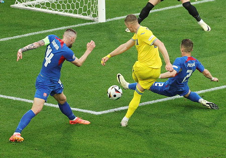 2-1-re győzött Ukrajna Szlovákia ellen