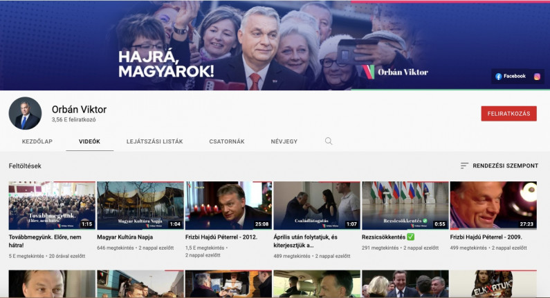 Orbán a YouTube-on erősít