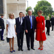 Trump odaszólt Macron feleségének: „Nagyon jó formában vagy!”