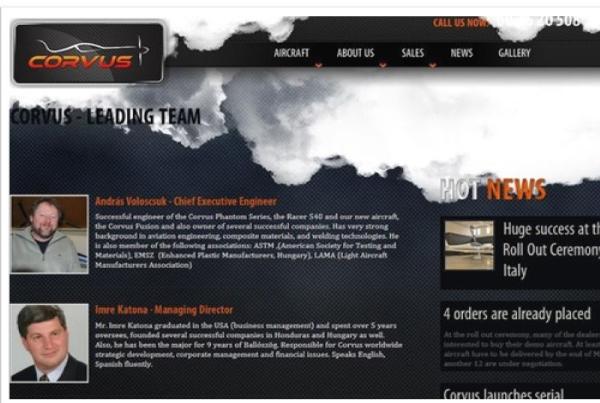 Kép a Corvus Hungary ma már nem működő honlapjáról