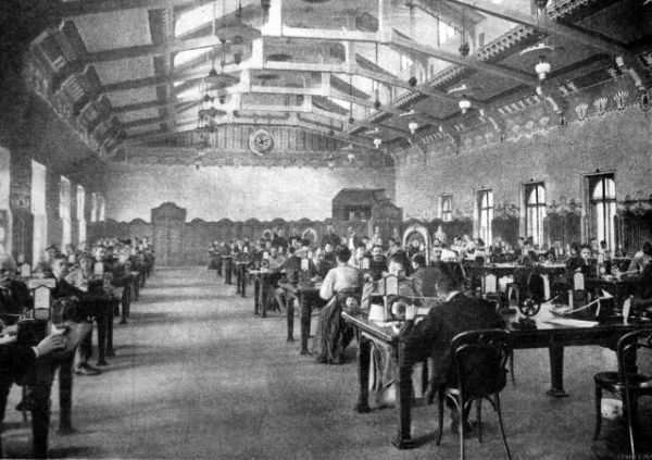 A Morse-osztály a budapesti távirda géptermében 1907 körül