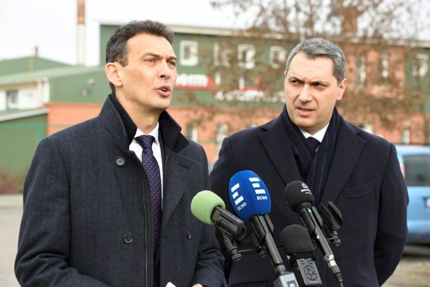 Lázár János és jobbján Hegedűs Zoltán, Hódmezővásárhely alpolgármestere illetve polgármesterjelöltje