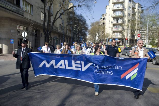 Malév-dolgozók demonstrációja 2014-ben