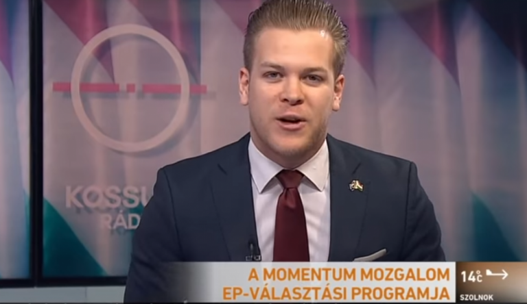 Pártja bemutatása helyett híradósnak állt a Momentum elnökségi tagja a köztévében