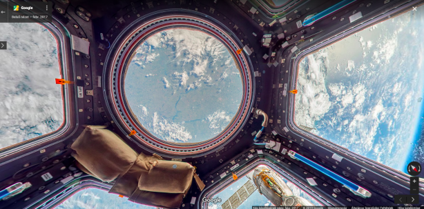 A Föld a Nemzetközi Űreállomás ablakából a Google Mapsen