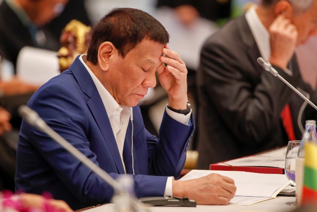Rodrigo Duterte Fülöp-szigeteki elnök a Délkelet-ázsiai Országok Szövetsége (ASEAN) 34. csúcstalálkozóján Bangkokban 2019. június 22-én.