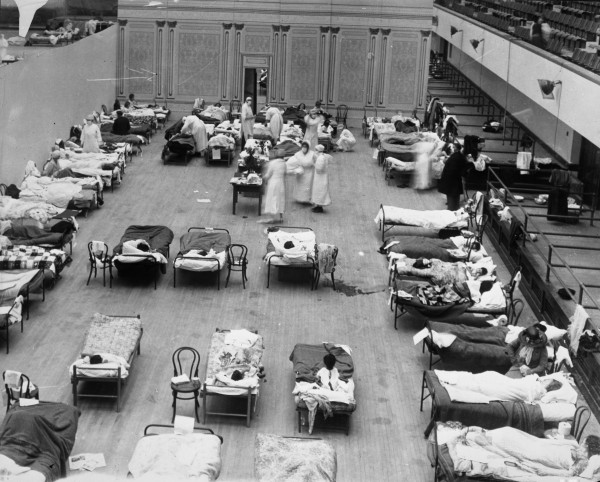 Spanyolnáthás betegek egy oaklandi kórházban 1918-ban