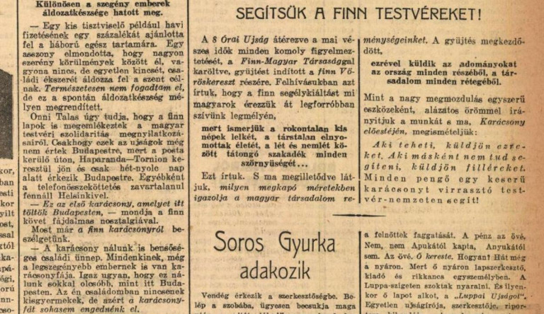 Kilencéves korában adakozott Soros György a finneknek