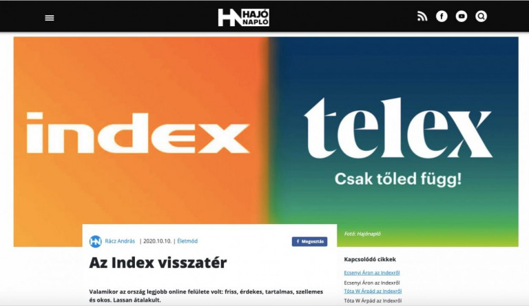 A Demeter Szilárd-féle Hajónapló szerint „az Index visszatért”, a Telex pedig magával vitte a „közéleti lármázás gonosz szellemét”