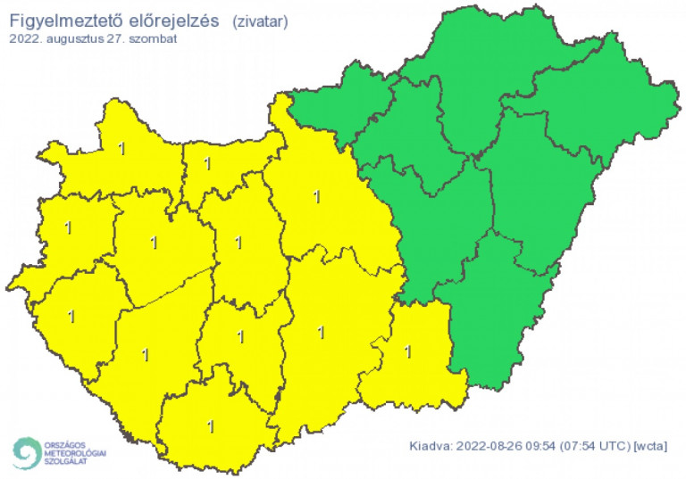 Zivatarok miatt riasztást adott ki a tűzijáték napjára az OMSZ