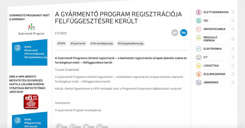 Hipp-hopp kimerült a kormány gyármentő programjának 150 millárdos kerete