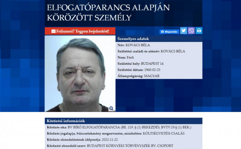 Költségvetési csalás miatt adott ki elfogatóparancsot a rendőrség KGBélával szemben