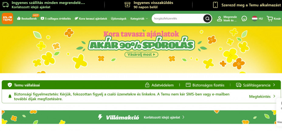 Eljárást indít a Temu ellen a Gazdasági Versenyhivatal
