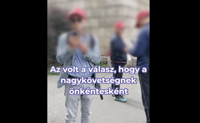 Kínai önkéntesek vették körül Tompos Mártont, amikor EU-s zászlókat tűzött ki az Erzsébet hídra