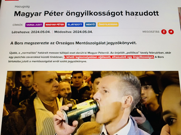 A Bors hamisítványt közölhetett Magyar Péter kórlapjaként