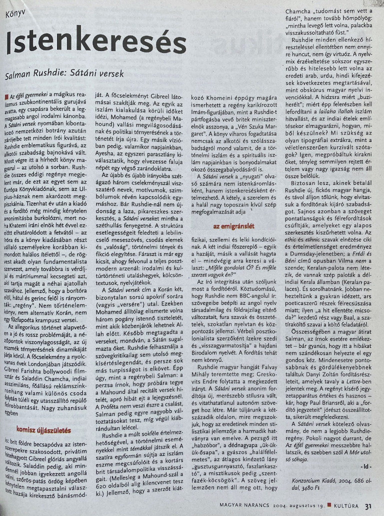 Könyv: Istenkeresés (Salman Rushdie: Sátáni versek)