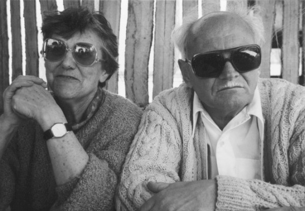 Göncz Árpád és felesége Gödön - 1991