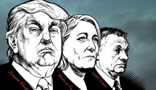 Clinton, Orbán, Putyin, Trump