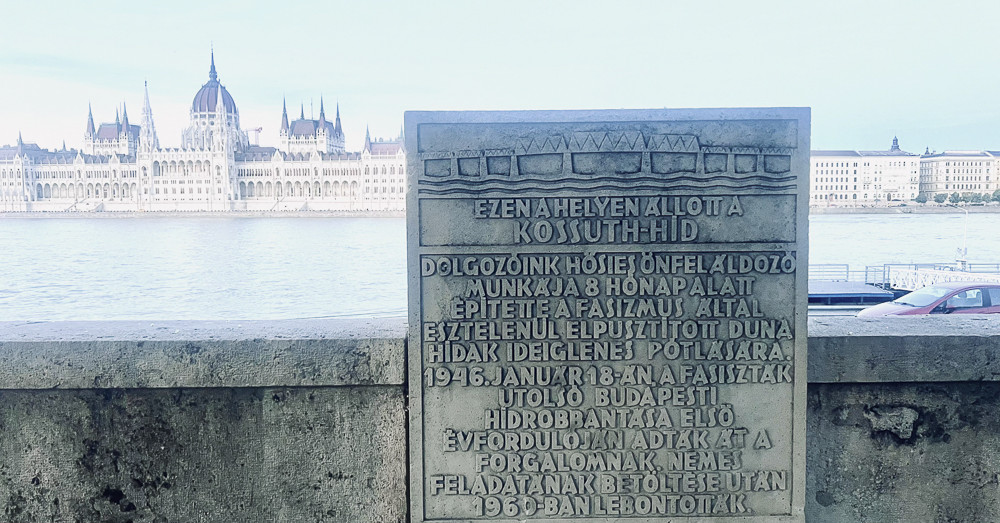 Kossuth híd emlékkő