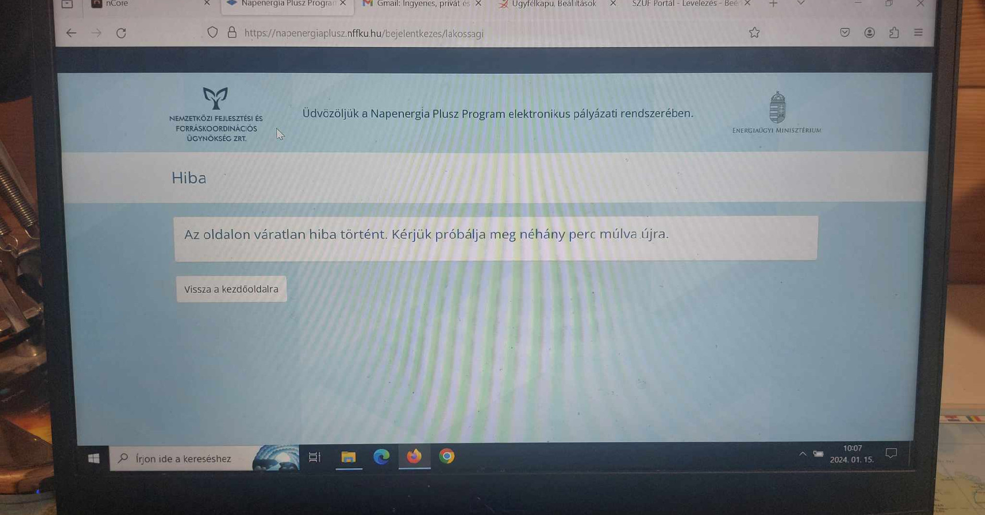 Megnyílt, de elérhetetlenné vált a napenergia program online felülete